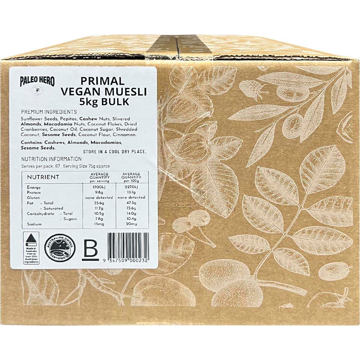 Paleo Hero Vegan Muesli Bulk 5kg - Paleo Hero