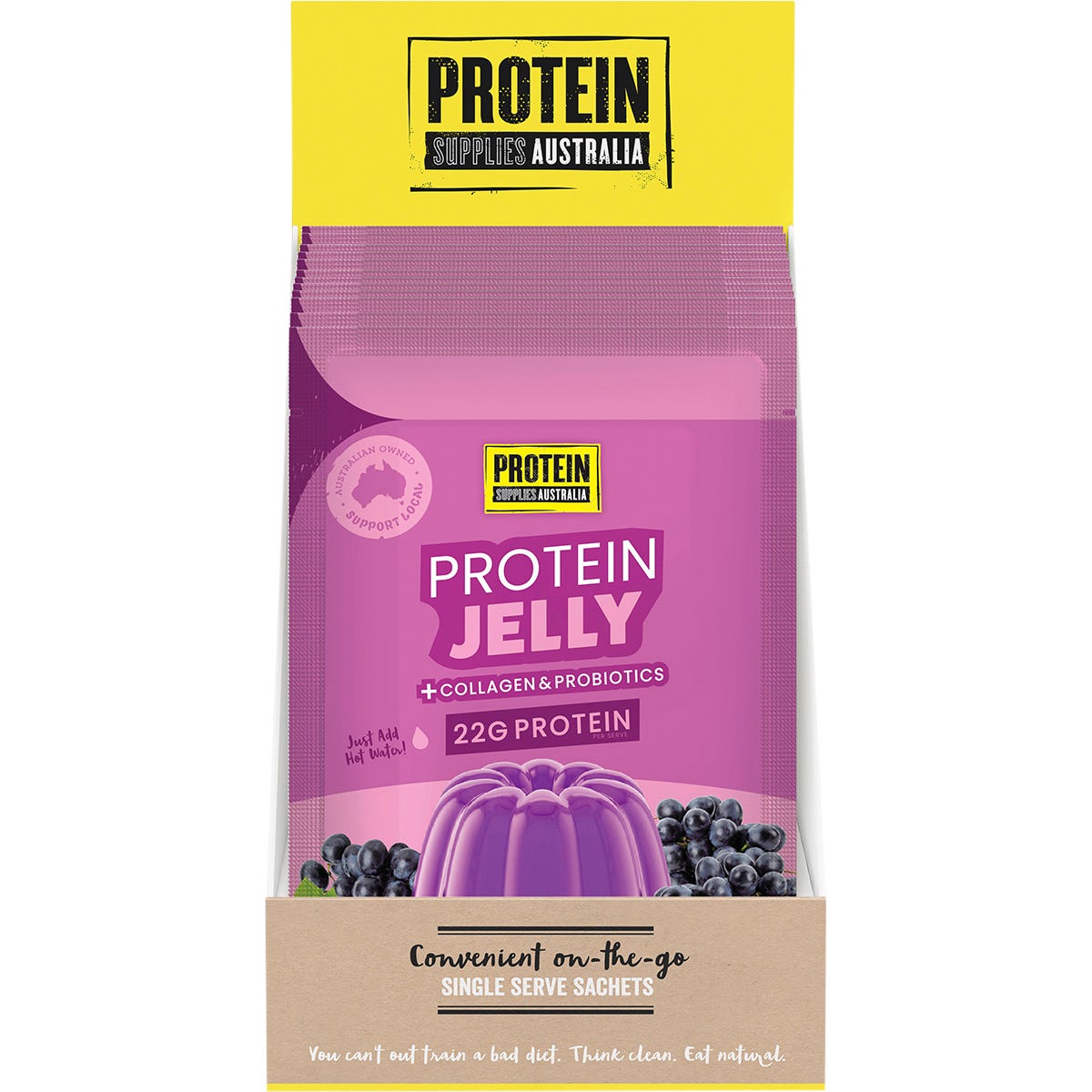 Protein Supplies Australia Protein Jelly with Collagen Grape 12x30g - Protein Supplies Australia