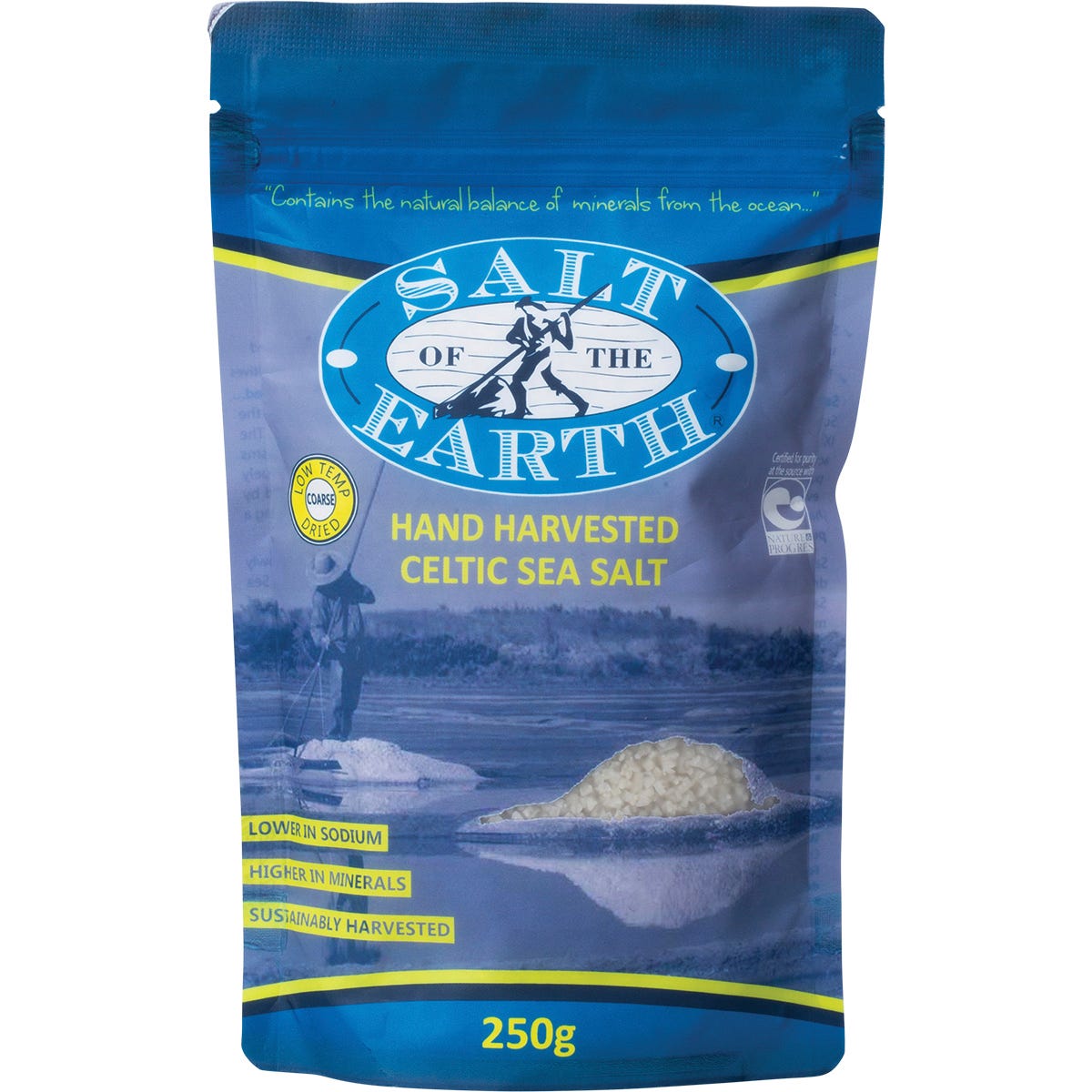 SALT OF THE EARTH Celtic Sea Salt Low Temp Dried Coarse 250g - SALT OF THE EARTH