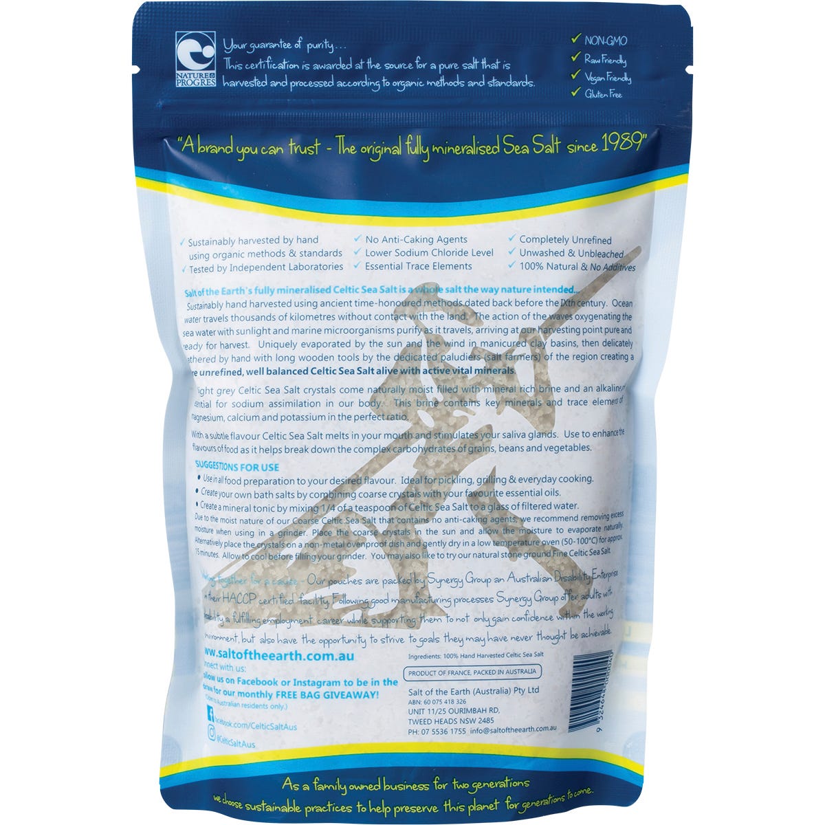 SALT OF THE EARTH Celtic Sea Salt Coarse 650g - SALT OF THE EARTH