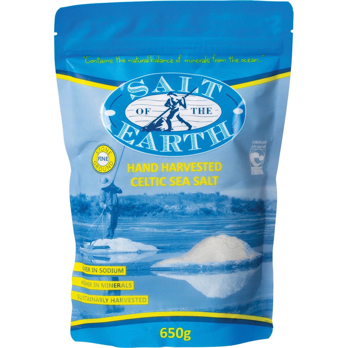 SALT OF THE EARTH Celtic Sea Salt Fine 650g - SALT OF THE EARTH