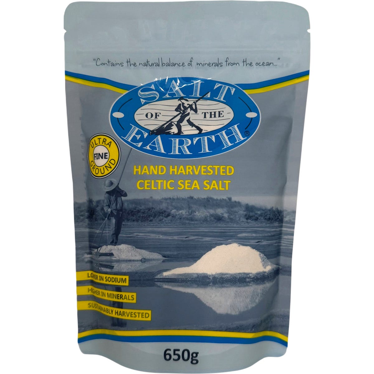 SALT OF THE EARTH Celtic Sea Salt Ultra Fine 650g - SALT OF THE EARTH