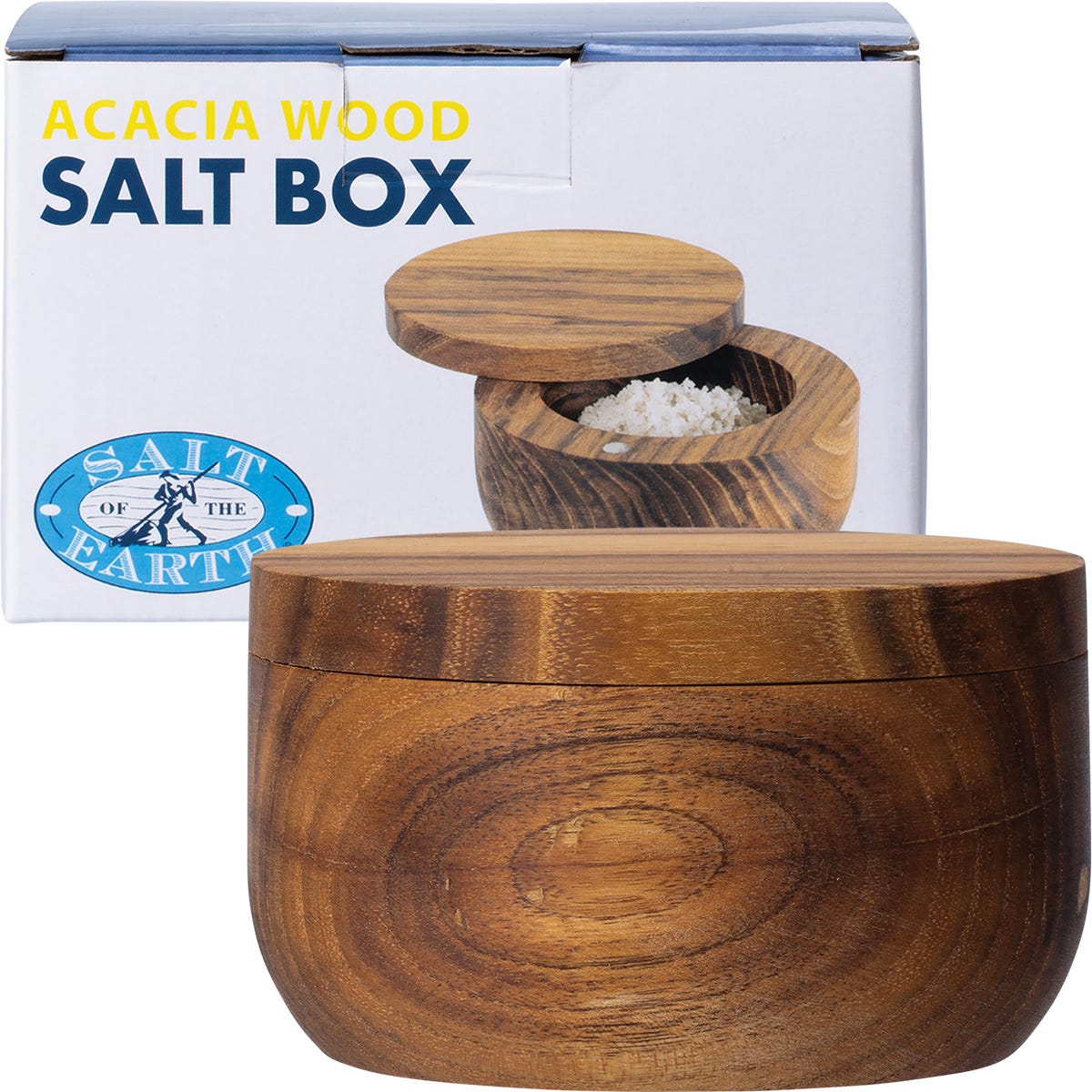 SALT OF THE EARTH Acacia Wood Salt Box - SALT OF THE EARTH