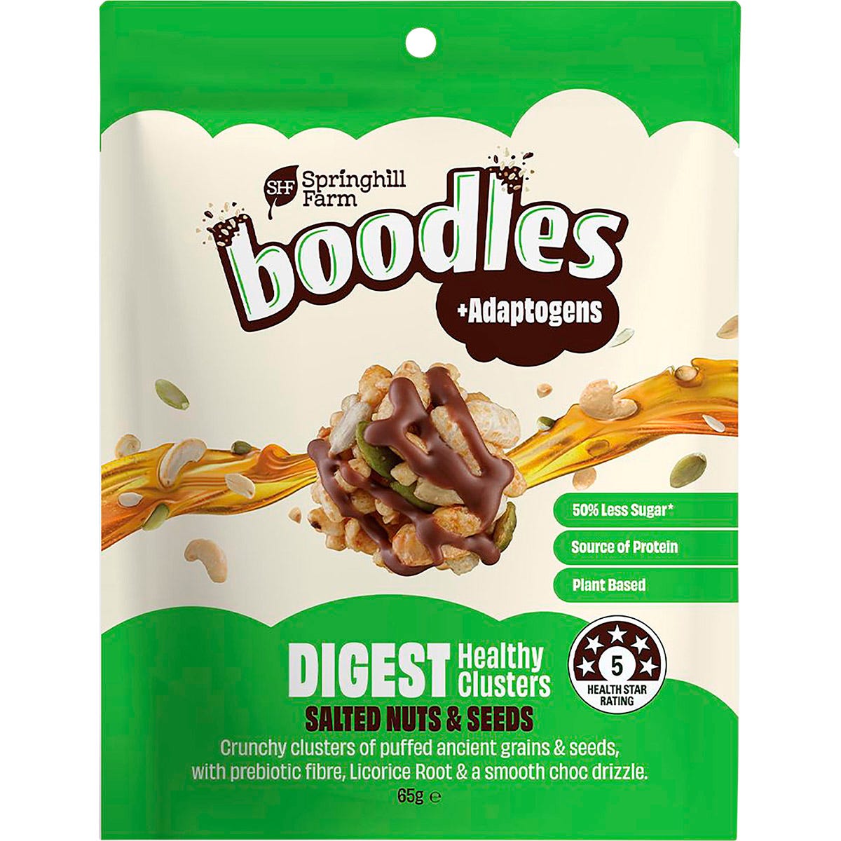 Springhill Farm Boodles Healthy Clusters DIGEST Salted Nuts & Seeds 65g - Springhill Farm