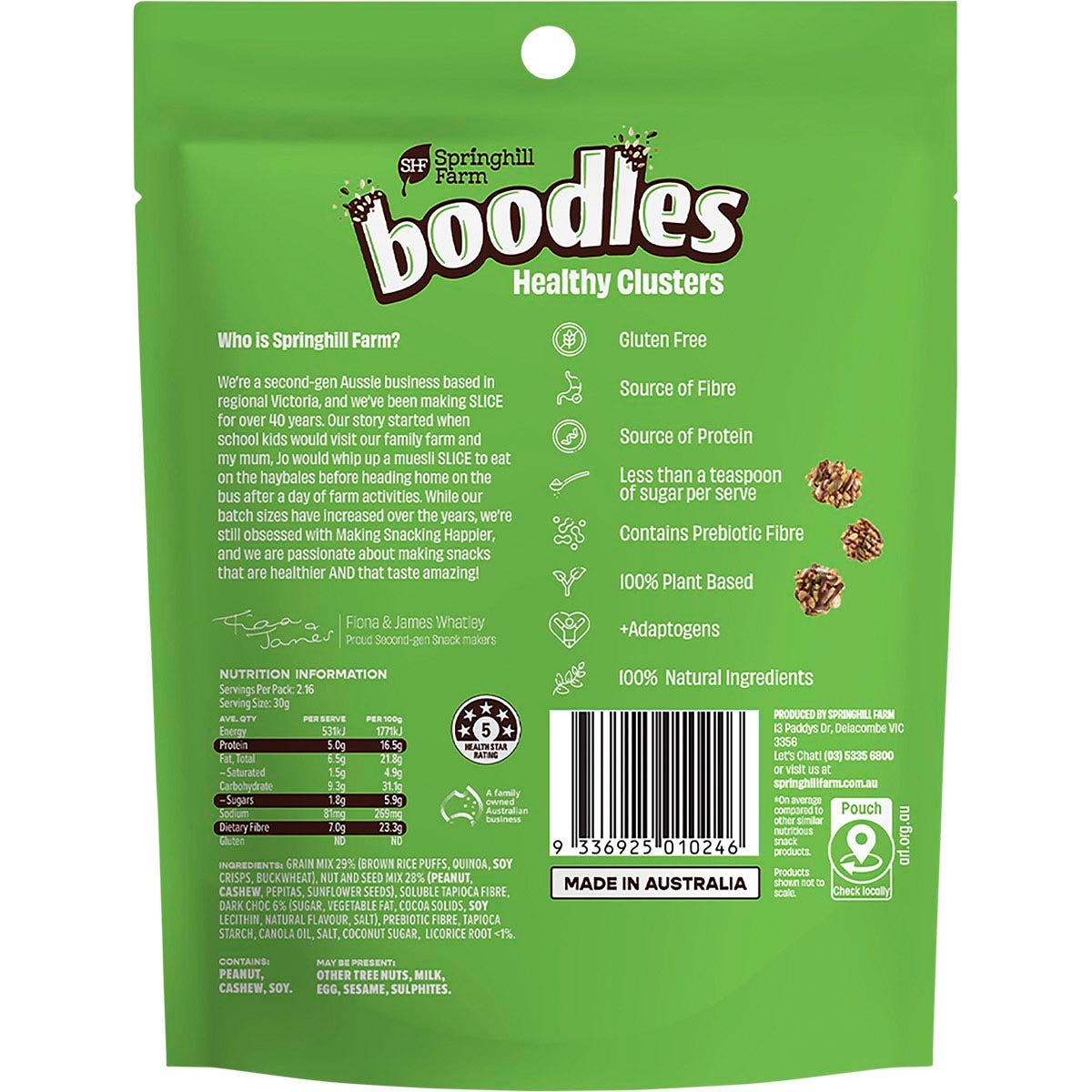 Springhill Farm Boodles Healthy Clusters DIGEST Salted Nuts & Seeds 65g - Springhill Farm