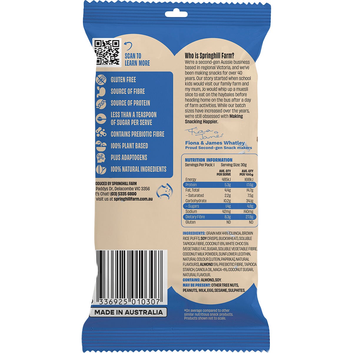 Springhill Farm Boodles Healthy Clusters BLISS Coconut & Almond 10x30g - Springhill Farm