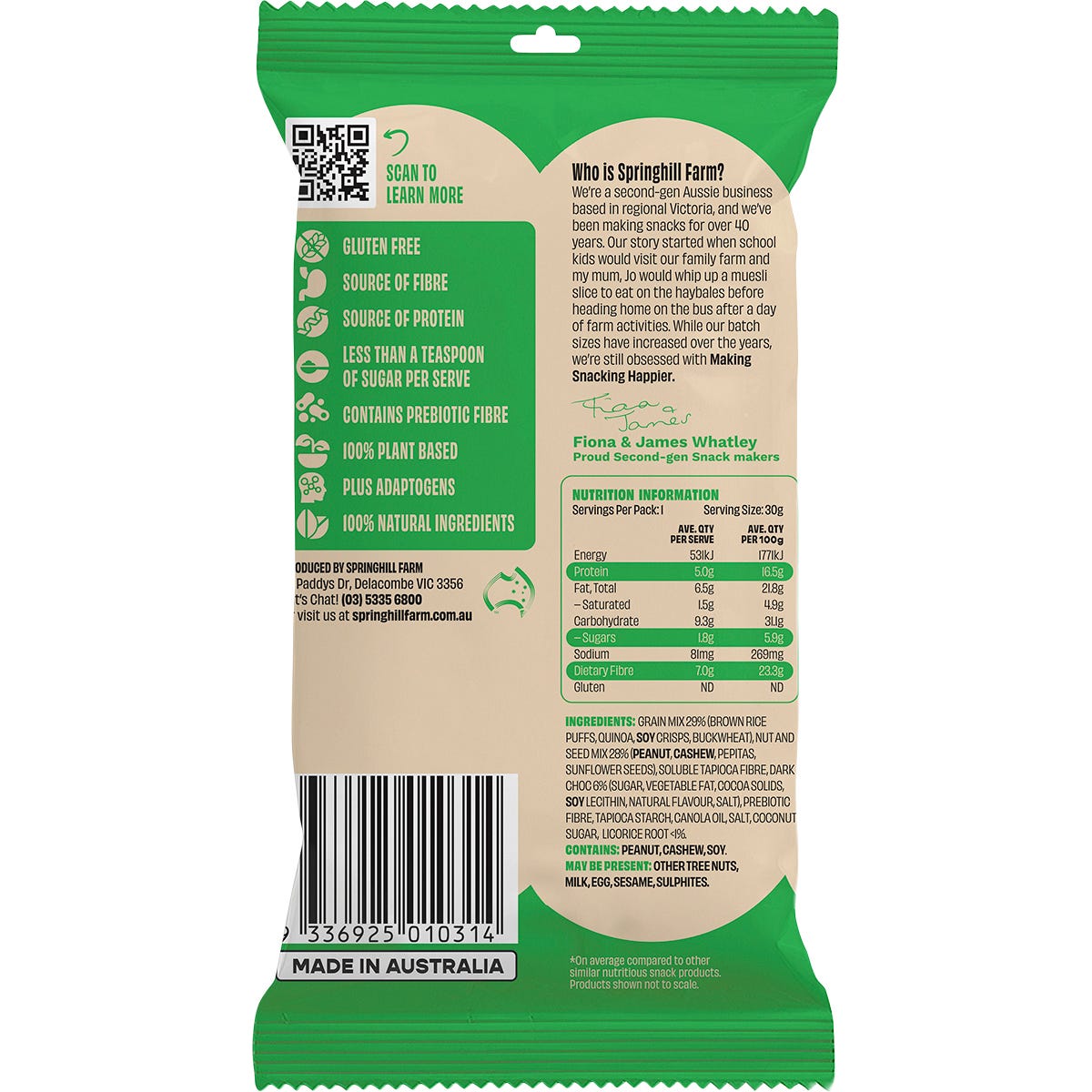 Springhill Farm Boodles Healthy Clusters DIGEST Salted Nuts & Seeds 10x30g - Springhill Farm