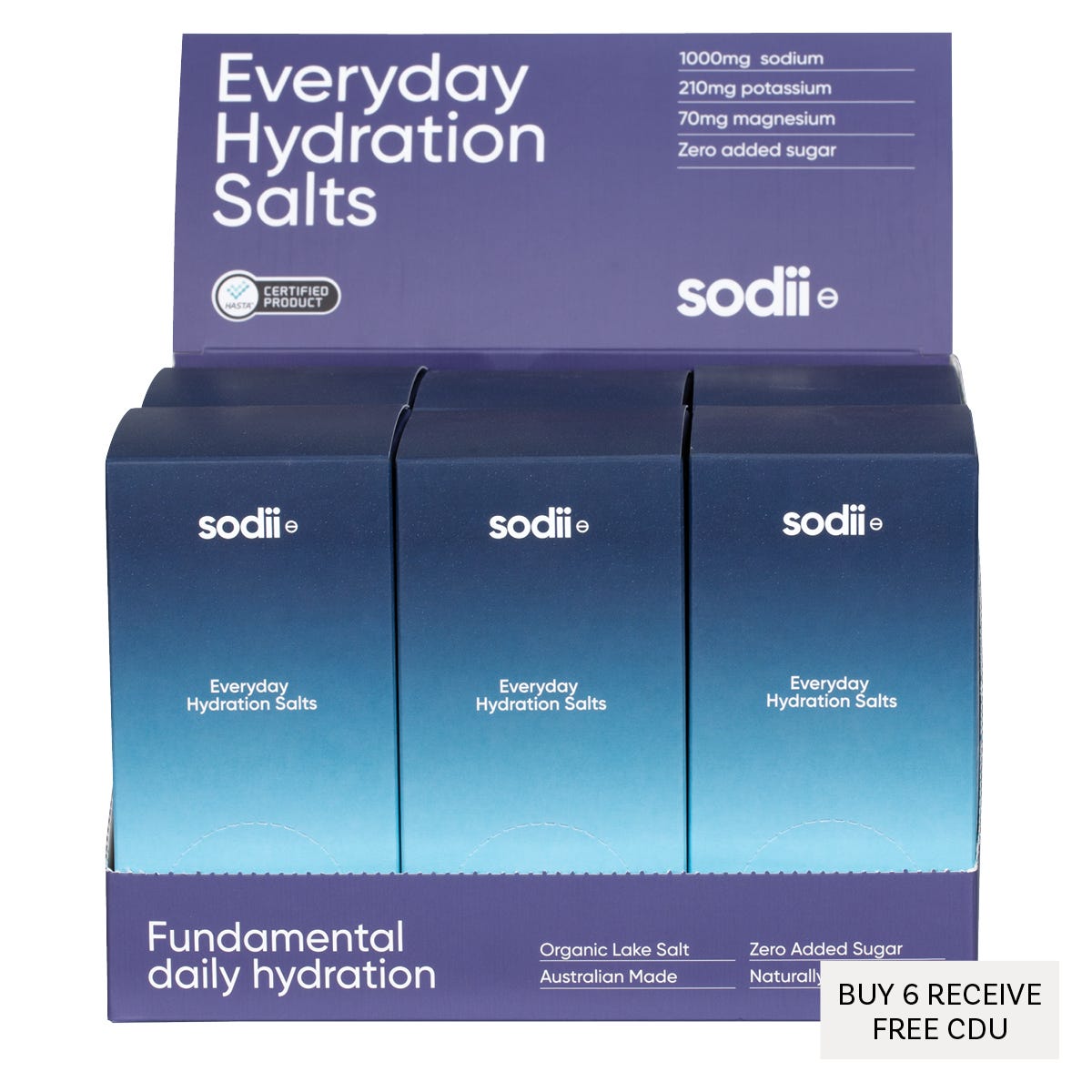 Sodii Everyday Hydration Salts Unflavoured 30pk - Sodii
