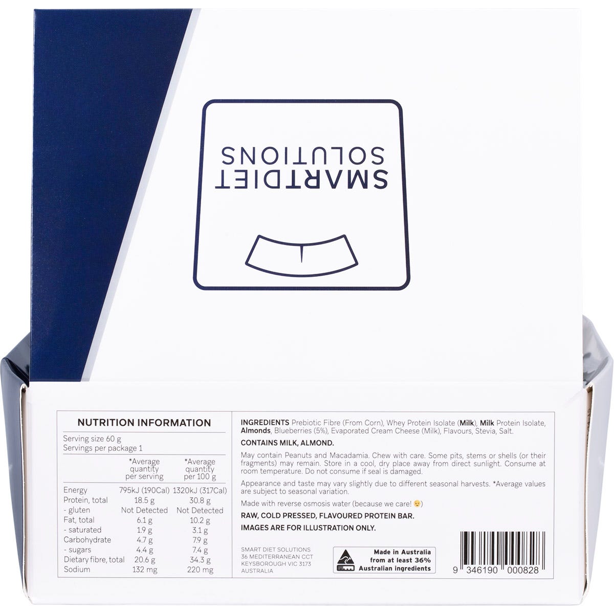 Smart Protein Bar Blueberry Muffin Flavour Protein Bar 12x60g - Smart Protein Bar