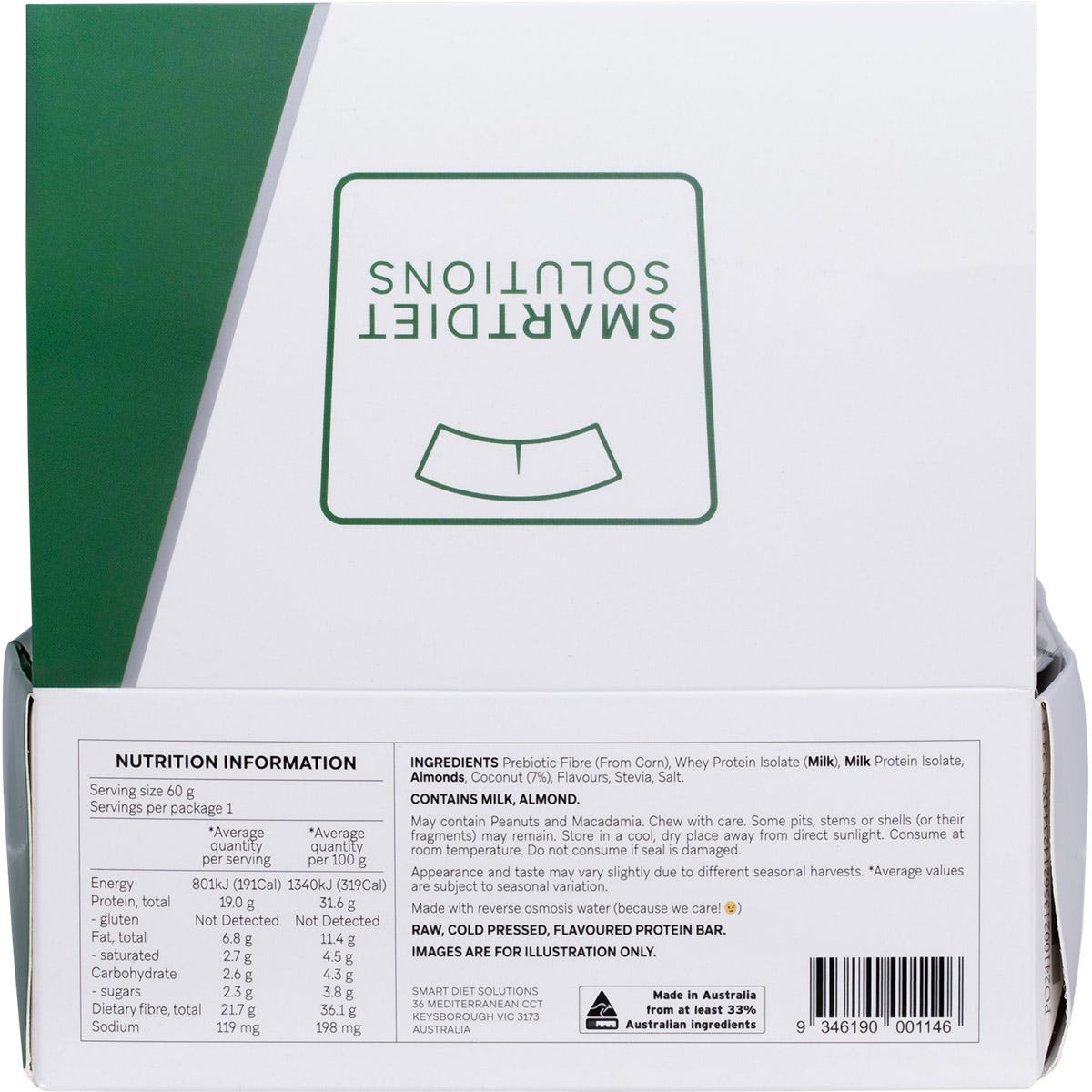 Smart Protein Bar Coconut Flavour Protein Bar 12x60g - Smart Protein Bar