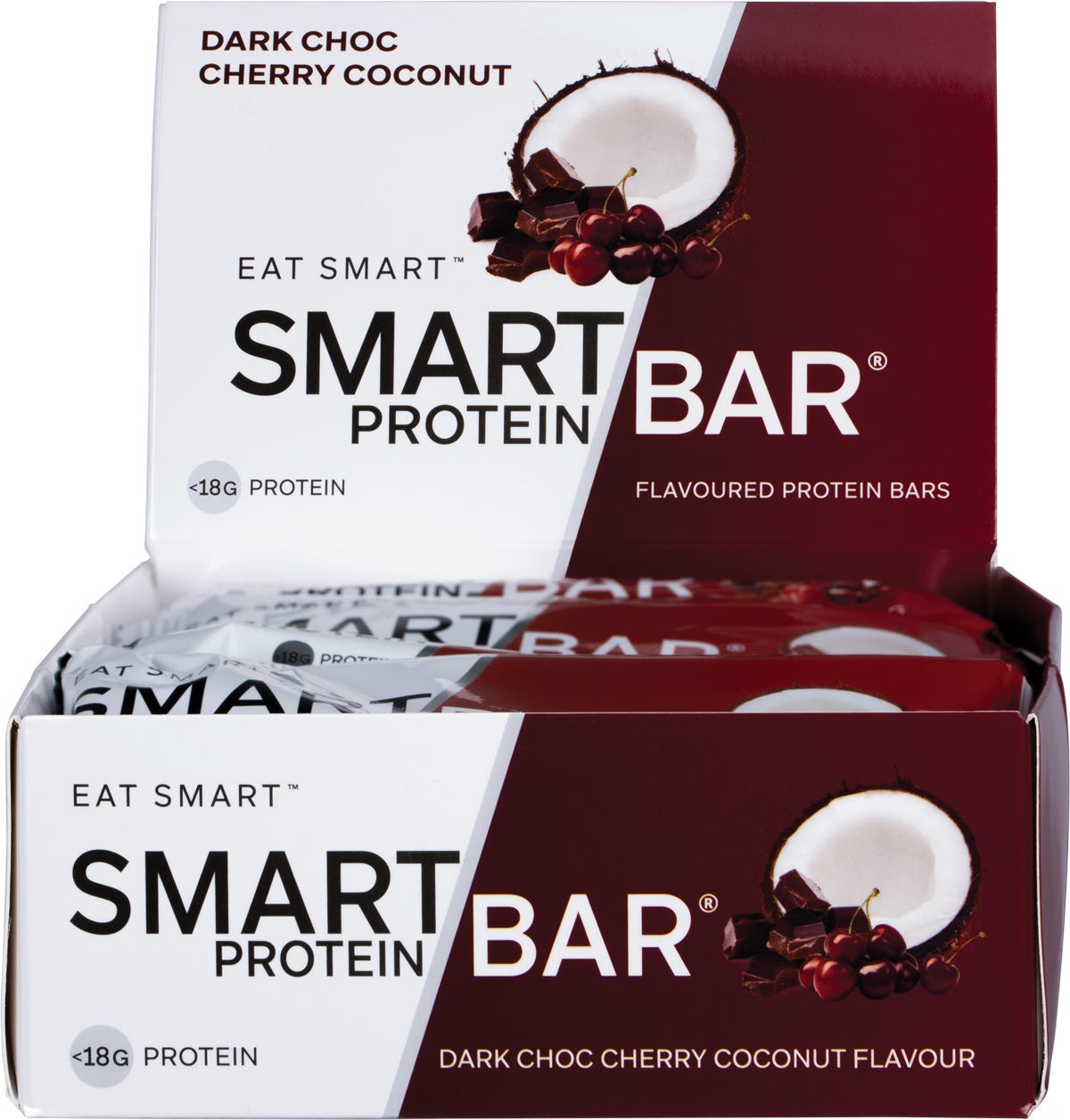 Smart Protein Bar Dark Choc Cherry Coconut Flavour Protein Bar 12x60g - Smart Protein Bar