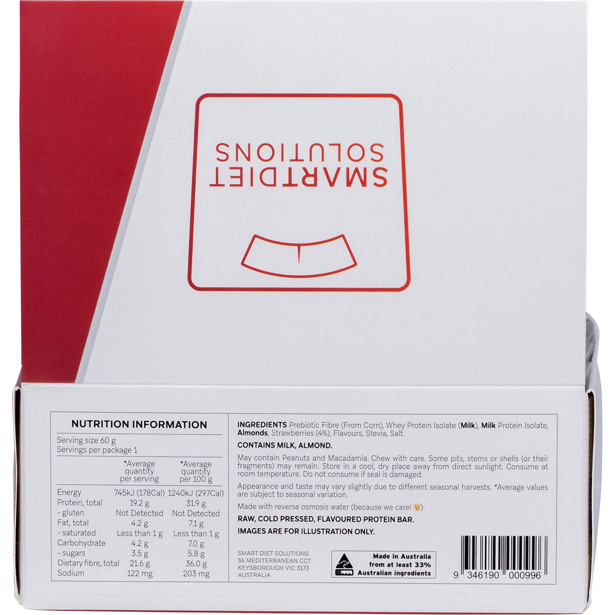 Smart Protein Bar Strawberry Cheesecake Flavour Protein Bar 12x60g - Smart Protein Bar