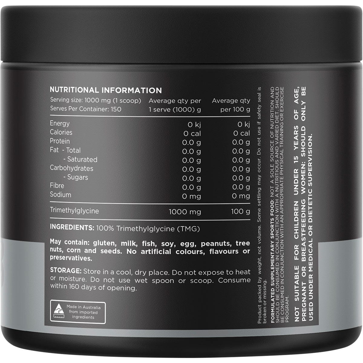 Switch Nutrition TMG 100% Pure Trimethylgycine 150g - Switch Nutrition