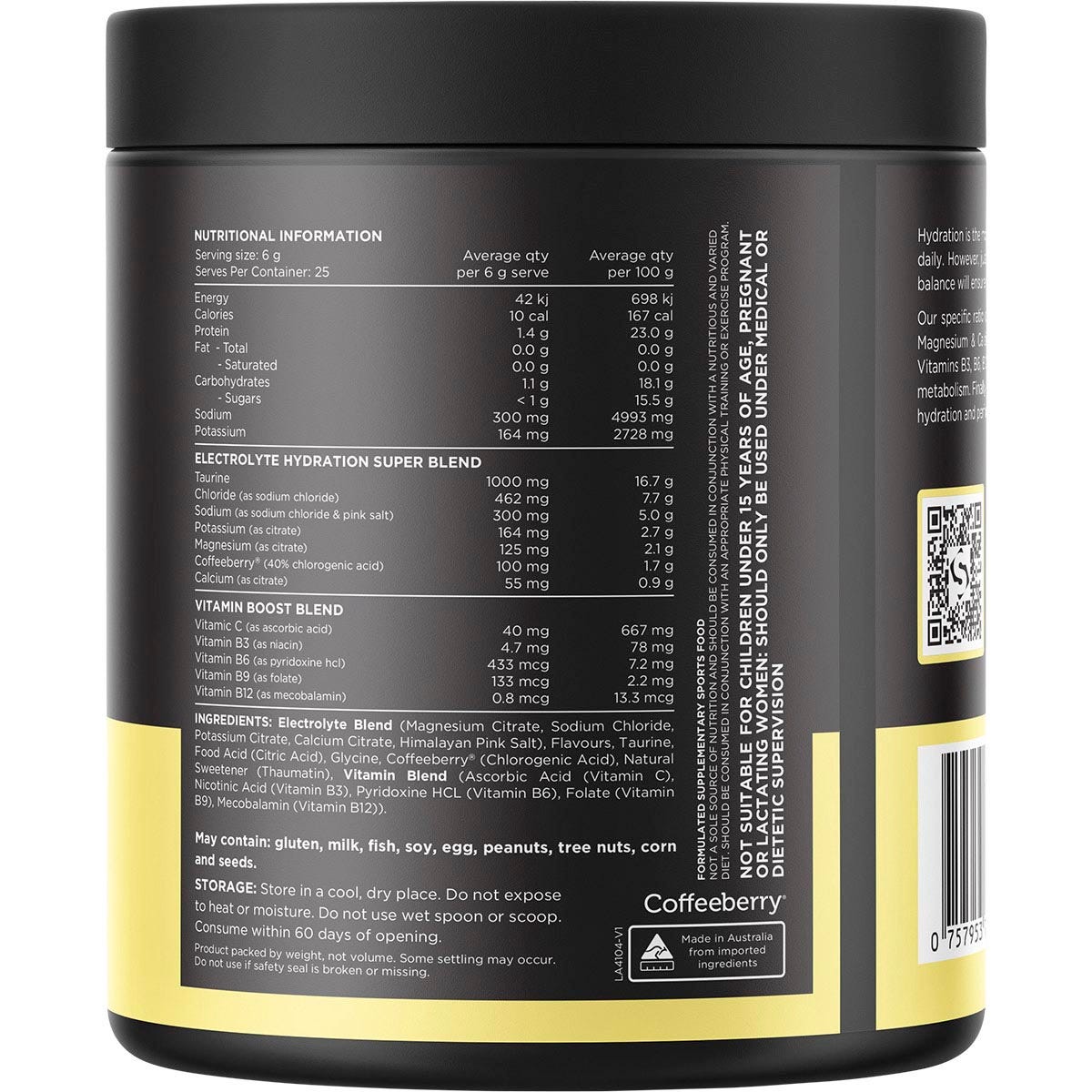Switch Nutrition Hydrate Electrolytes No Added Sugar Mango Passionfruit 150g - Switch Nutrition