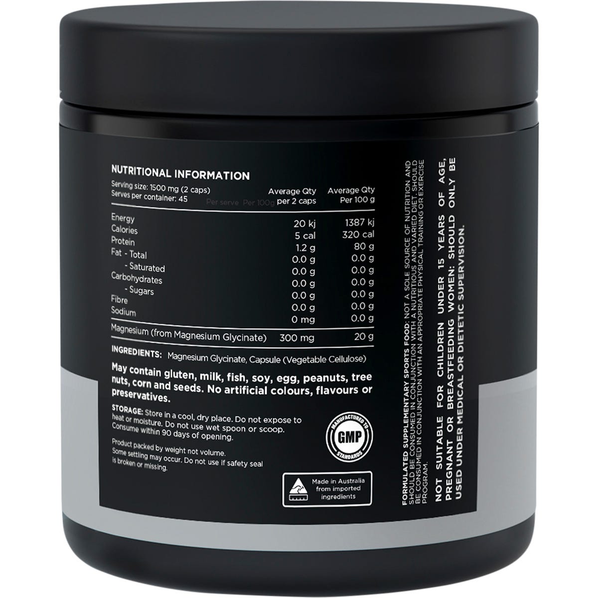 Switch Nutrition Mag Gly 100% Pure Magnesium Glycinate 90 Caps - Switch Nutrition