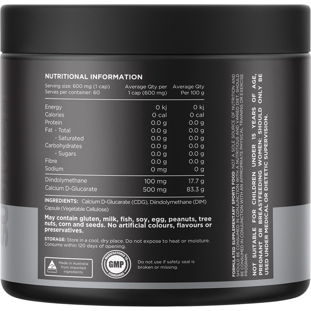 Switch Nutrition DIM+ Diindolylmethane+Calcium D-Glucarate 60 Caps - Switch Nutrition