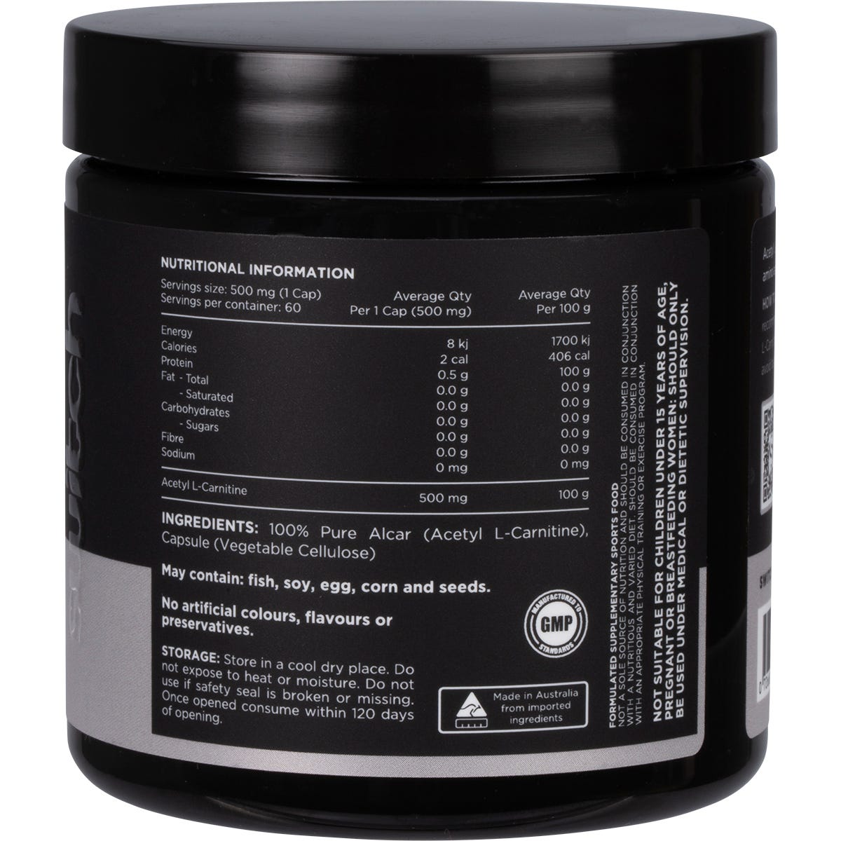 Switch Nutrition Alcar 100% Pure Acetyl L-Carnitine 60 Caps - Switch Nutrition