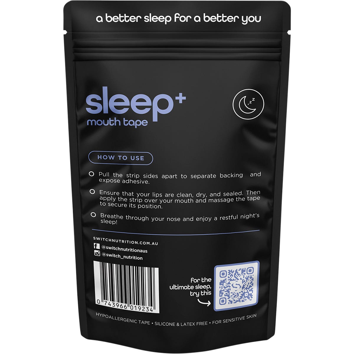 Switch Nutrition Sleep+ Mouth Tape 30pk - Switch Nutrition