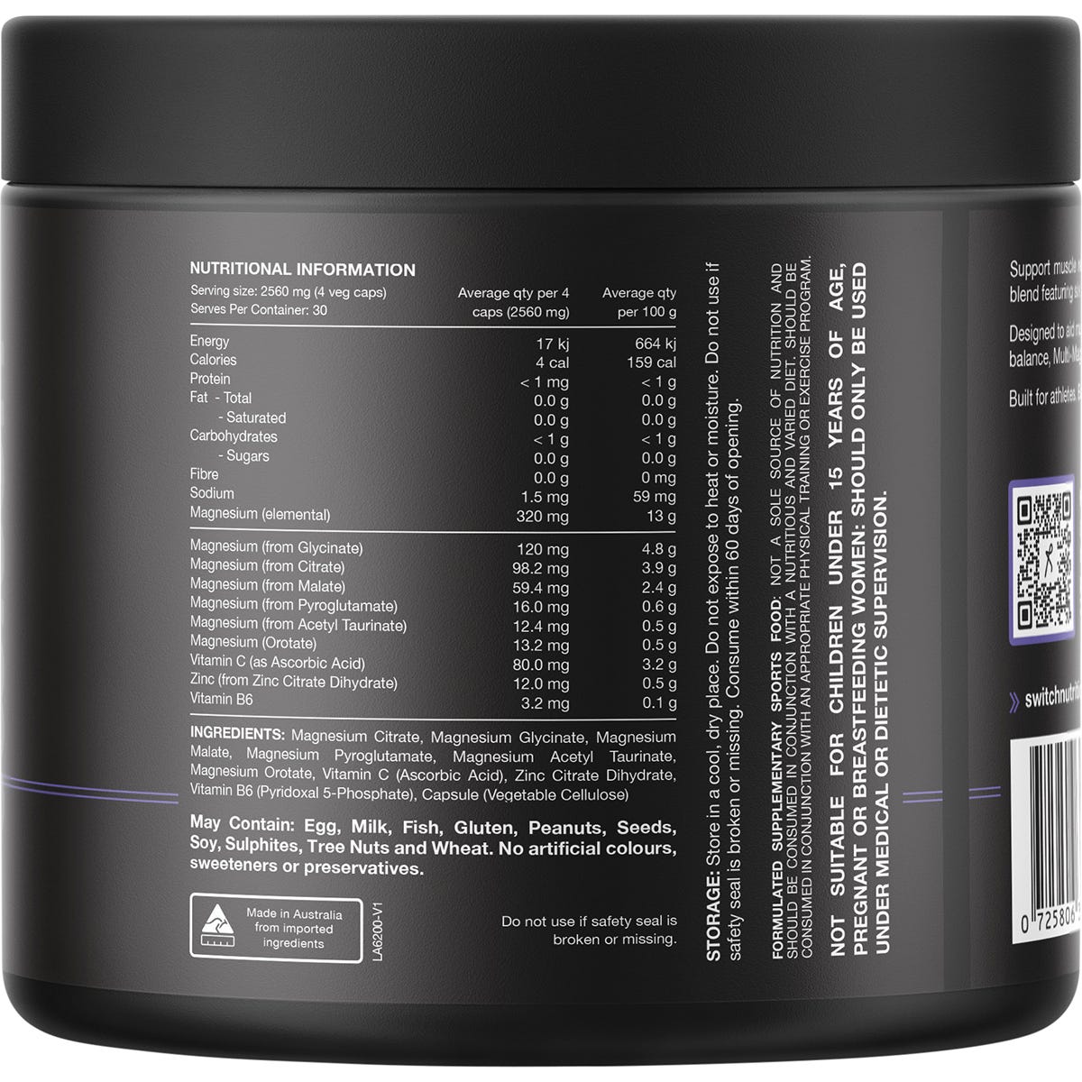 Switch Nutrition Multi-Mag Perform 120 Caps - Switch Nutrition