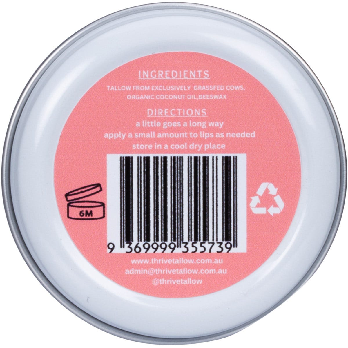 Thrive Tallow Tallow Based Lip Balm 35ml - Thrive Tallow