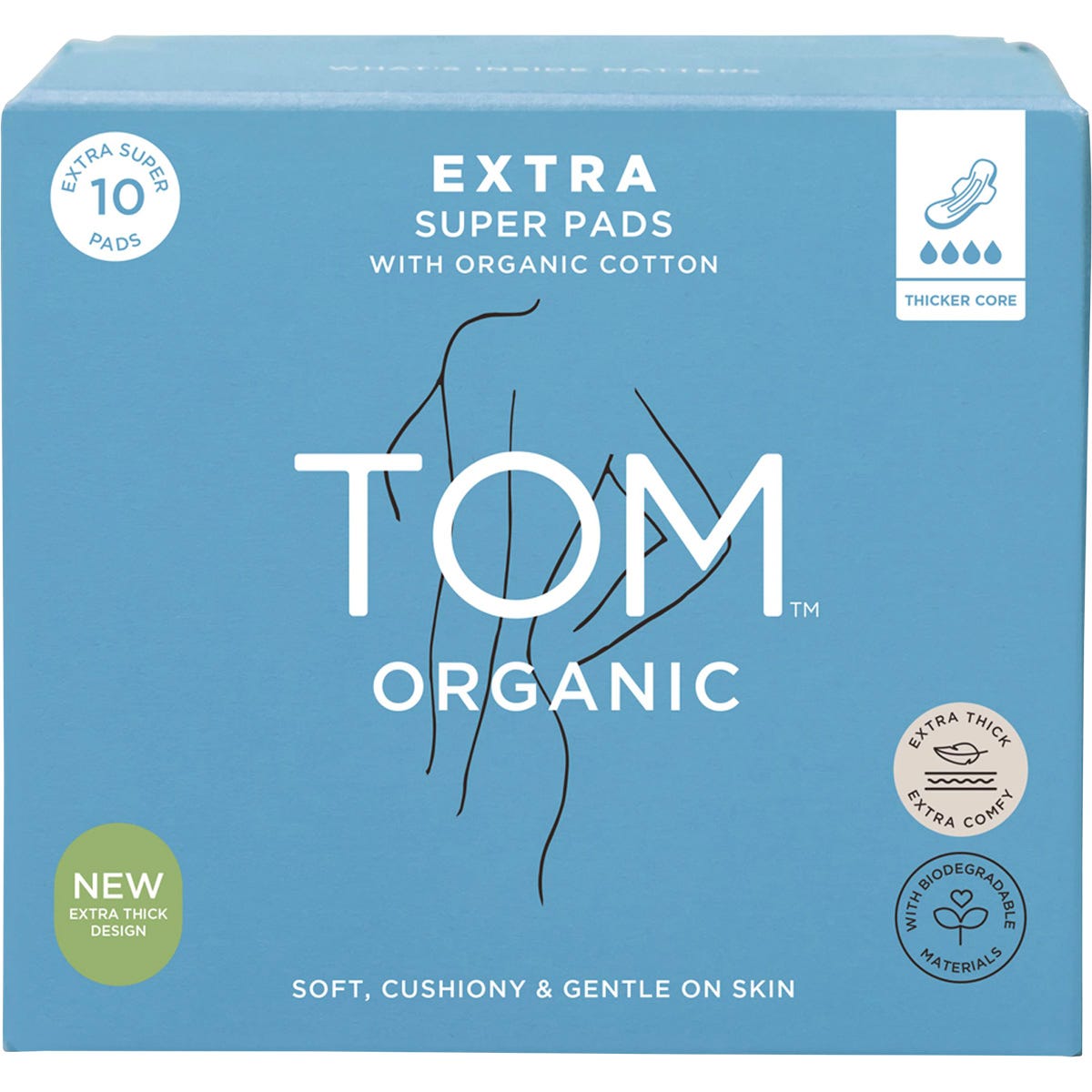 TOM Organic Pads Extra Super 4x10pk - TOM Organic