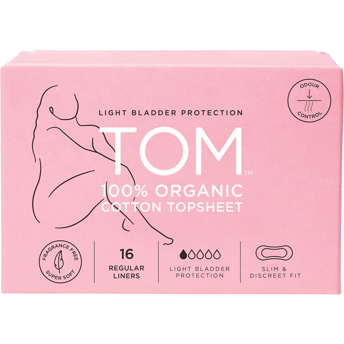 TOM Organic Liners Light Bladder Protection Regular 4x16pk - TOM Organic