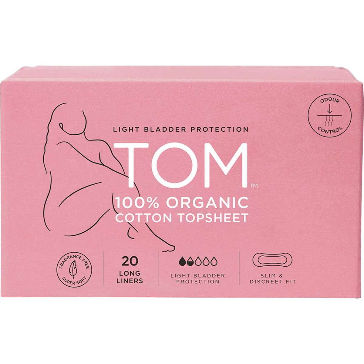 TOM Organic Liners Light Bladder Protection Long 4x20pk - TOM Organic