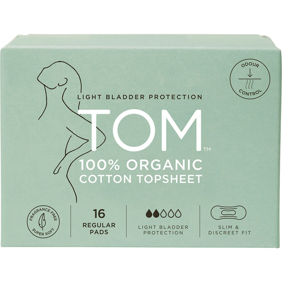 TOM Organic Pads Light Bladder Protection Regular 4x16pk - TOM Organic