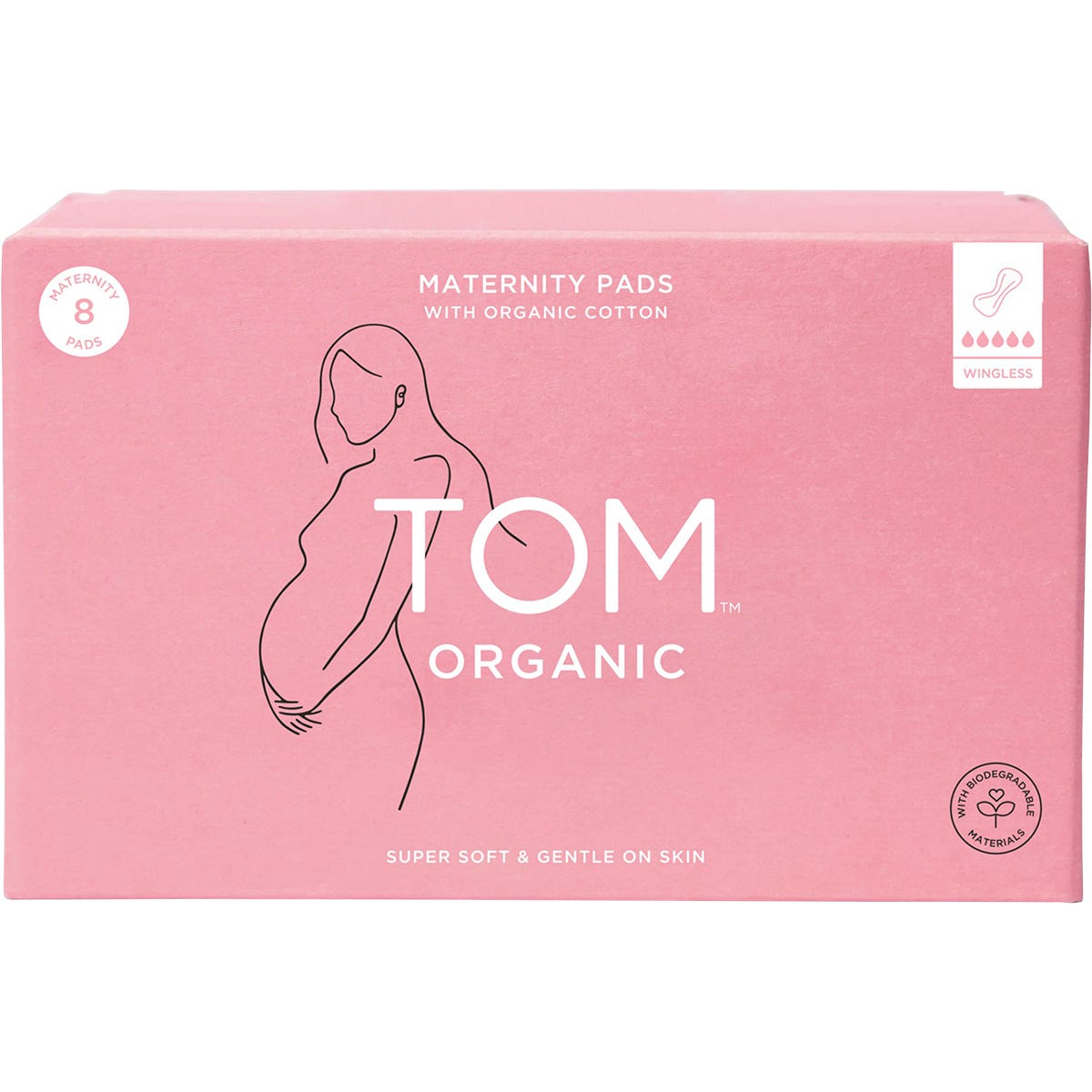 TOM Organic Maternity Pads Wingless 4x8pk - TOM Organic