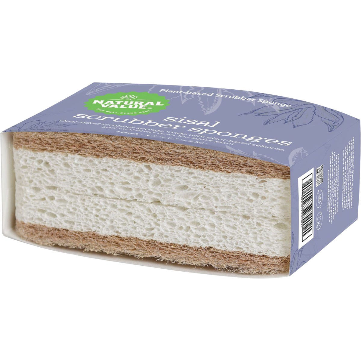 Natural Value Sisal Scrubber Sponge 2pk - Natural Value