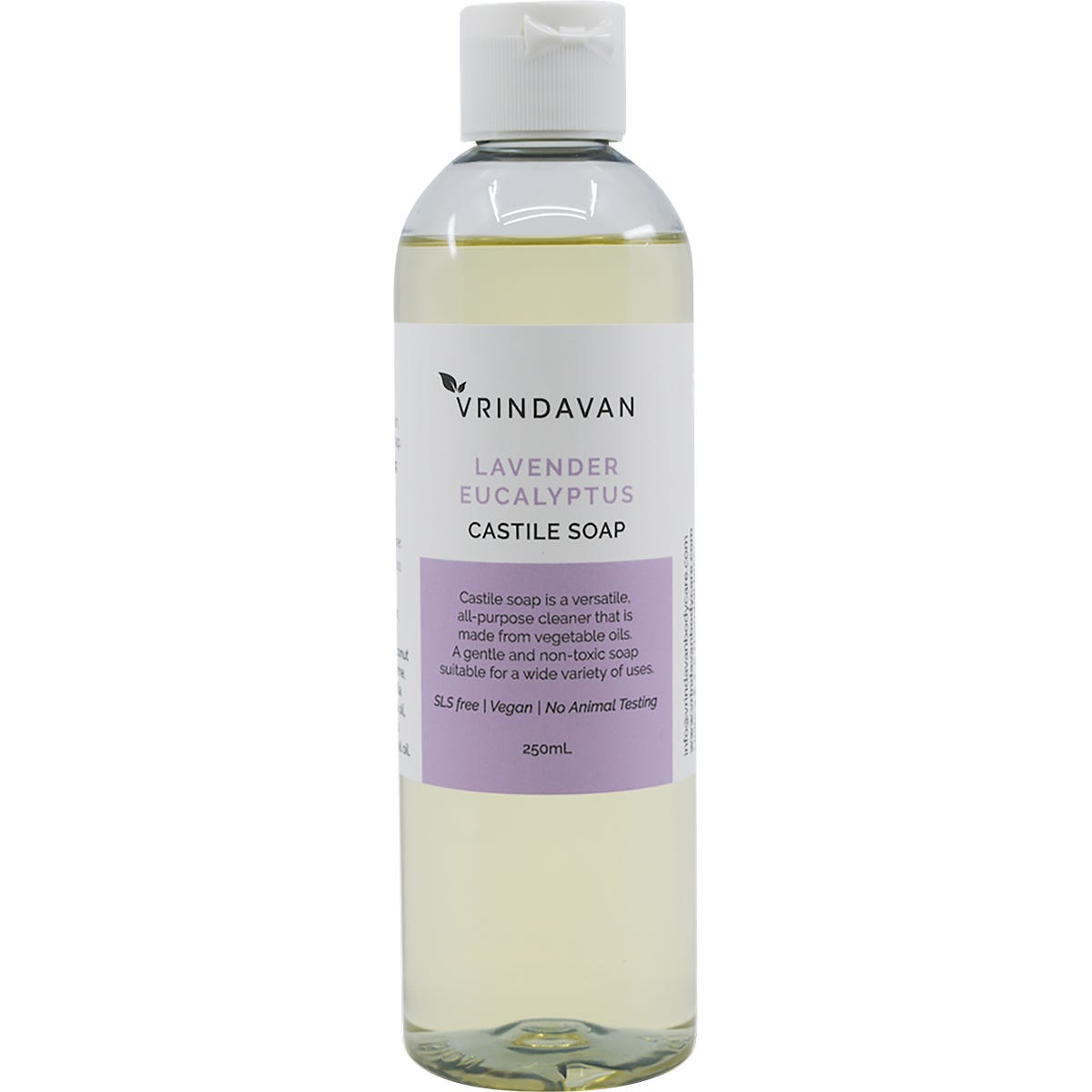 Vrindavan Castile Soap Lavender & Eucalyptus 250ml - Vrindavan