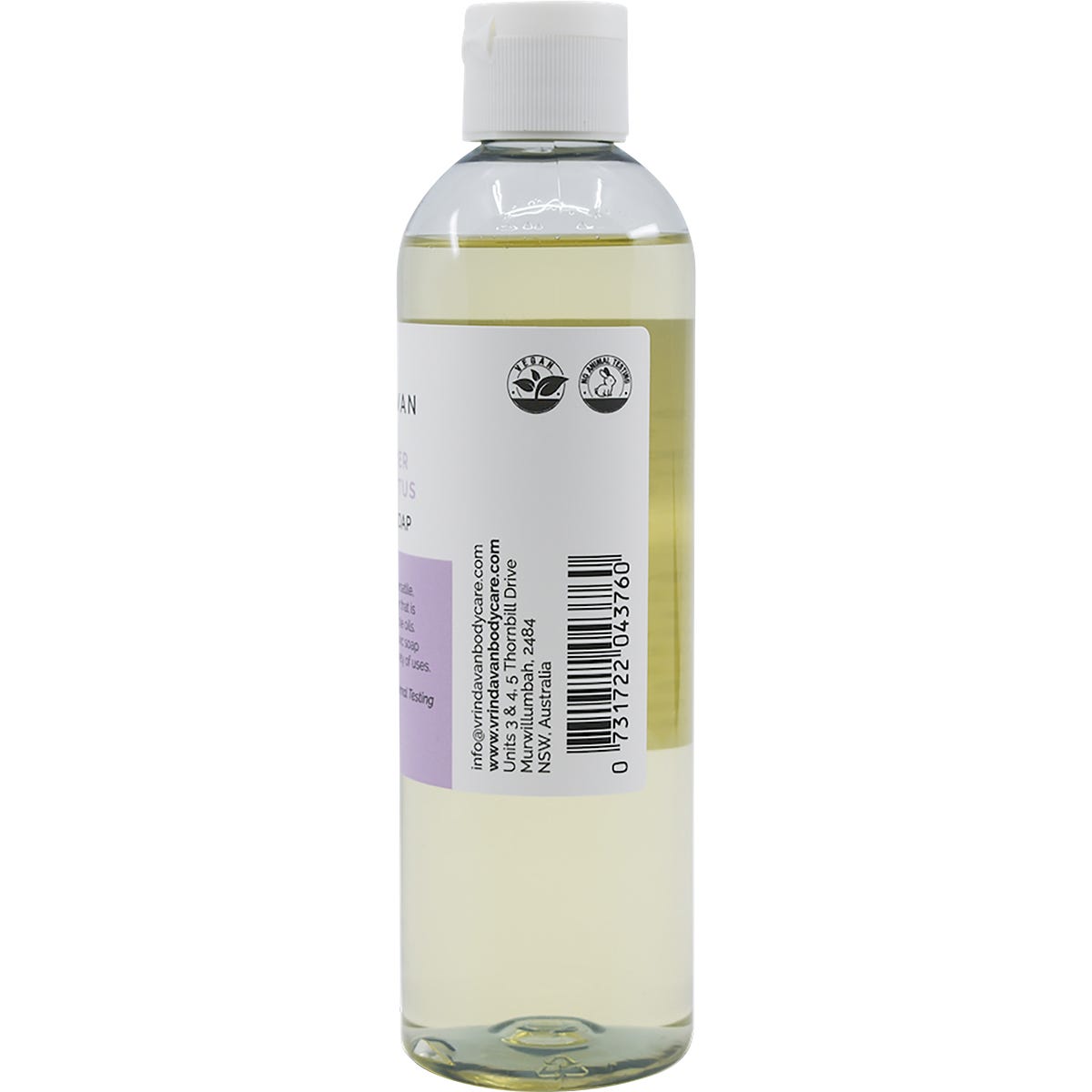 Vrindavan Castile Soap Lavender & Eucalyptus 250ml - Vrindavan