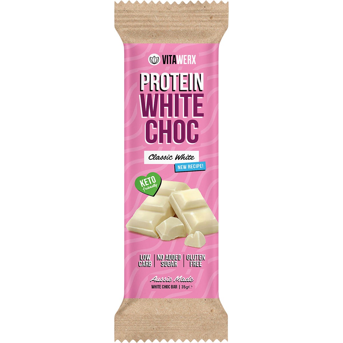 Vitawerx Protein White Choc Bar 12x35g - Vitawerx