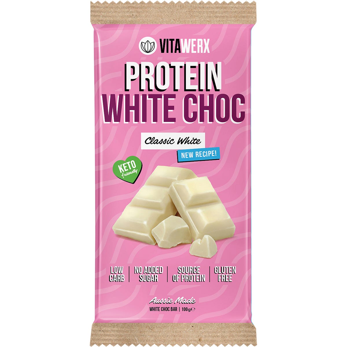 Vitawerx Protein White Choc Bar 12x100g - Vitawerx