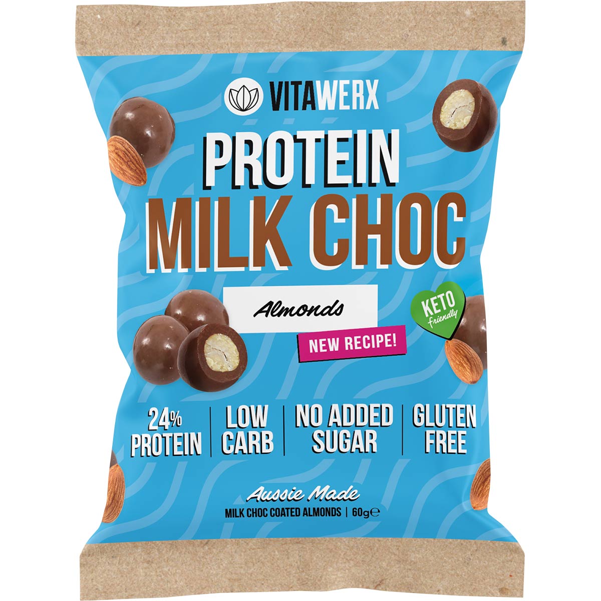 Vitawerx Milk Choc Coated Almonds 10x60g - Vitawerx