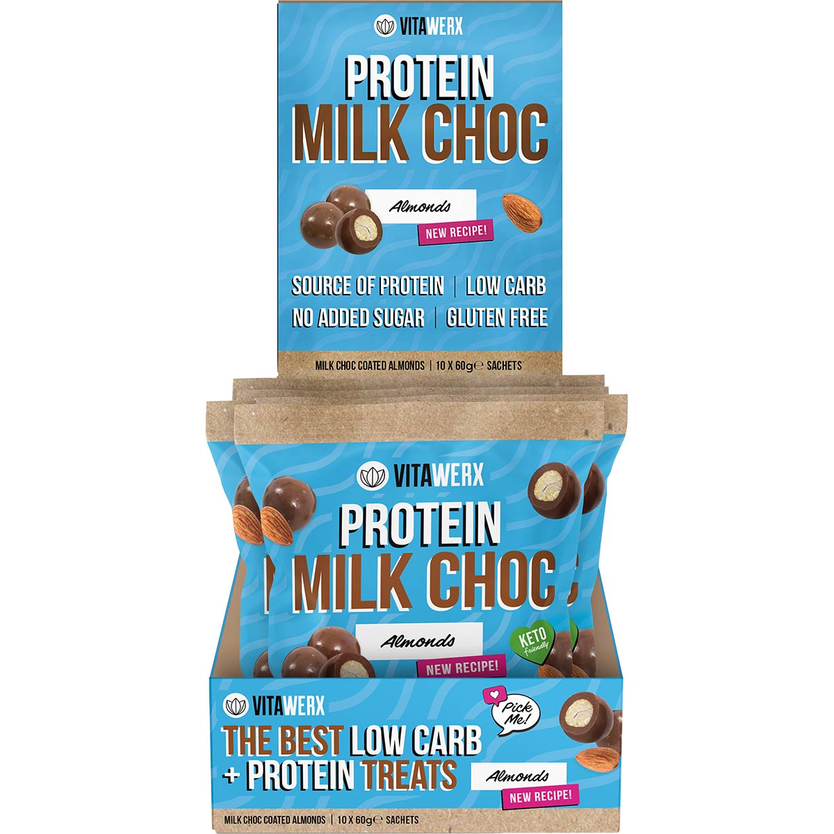 Vitawerx Milk Choc Coated Almonds 10x60g - Vitawerx