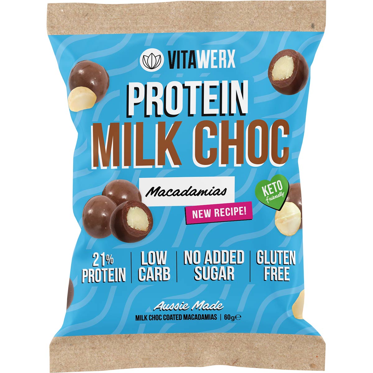 Vitawerx Milk Choc Coated Macadamias 10x60g - Vitawerx