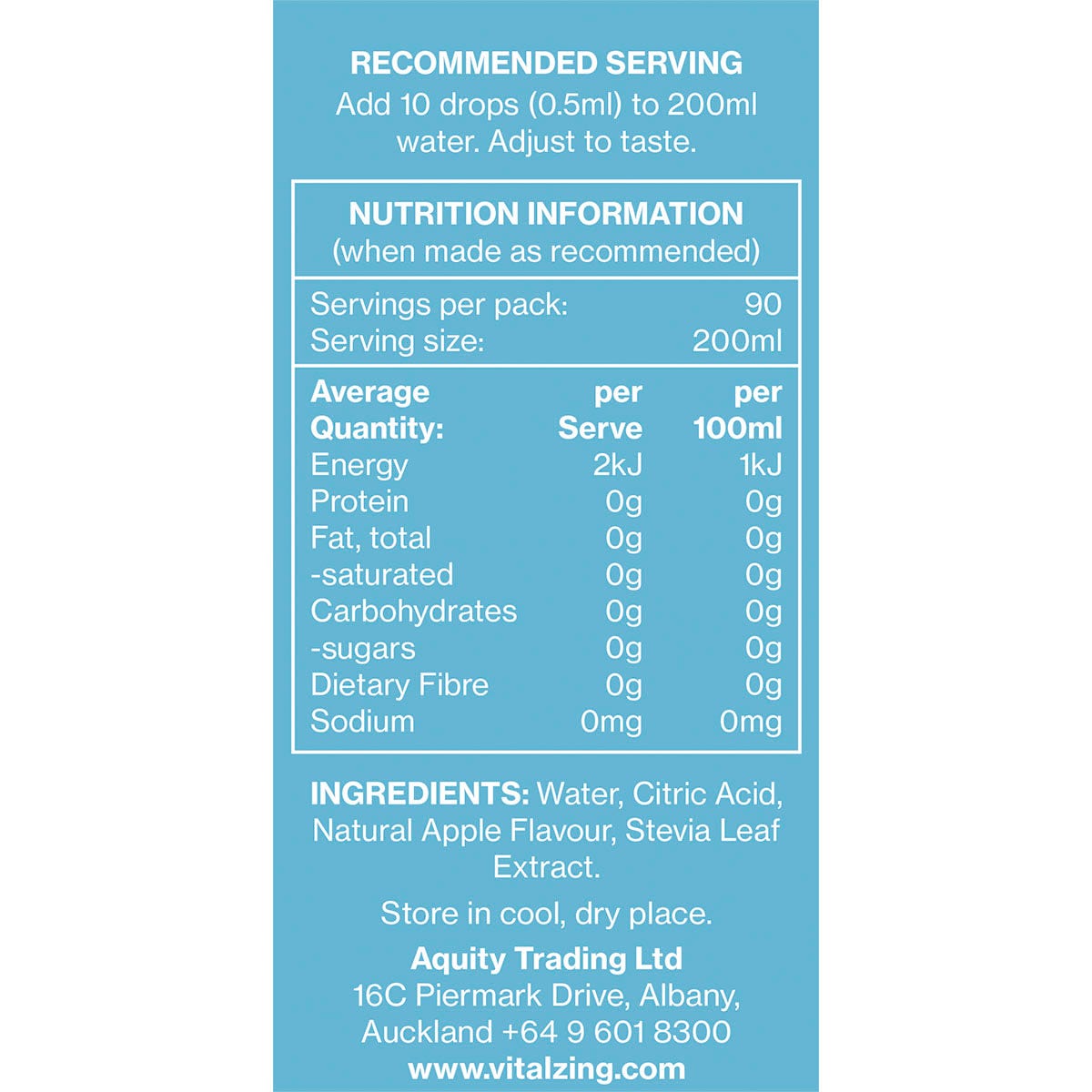Vital Zing Water Drops Green Apple 45ml - Vital Zing