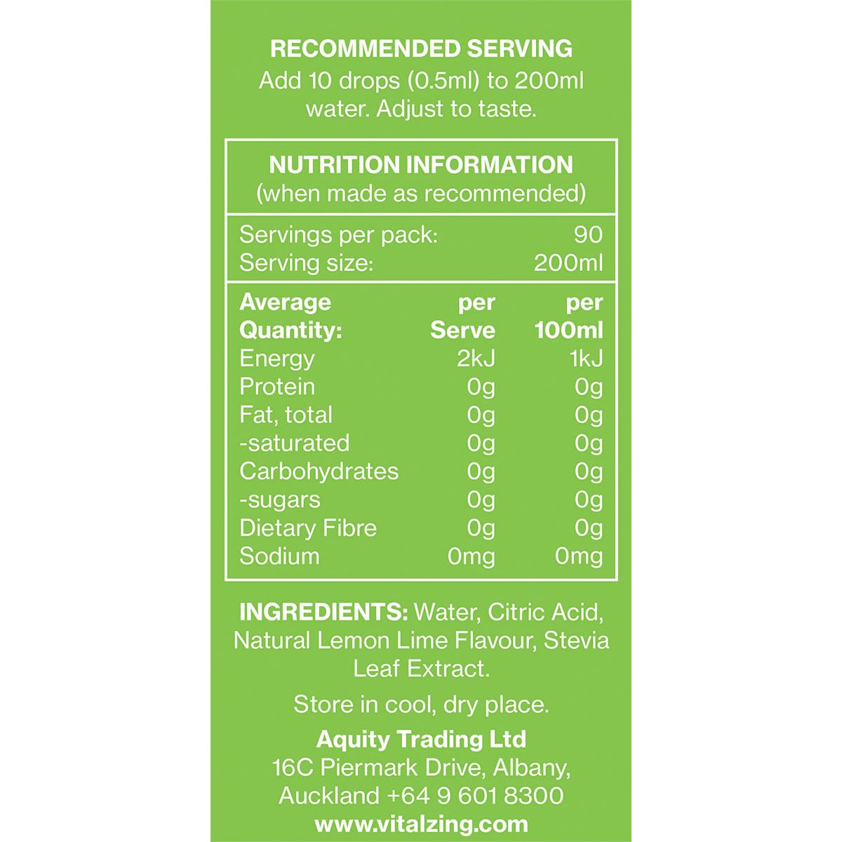 Vital Zing Water Drops Lemon & Lime 45ml - Vital Zing