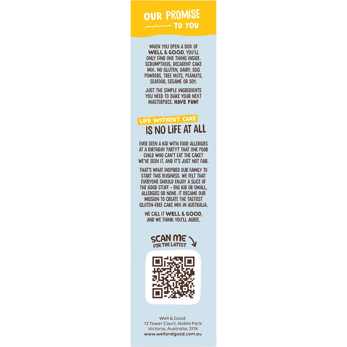 Well & Good Lemon Coconut Cake Mix with Goji Berry Icing 475g - Well & Good