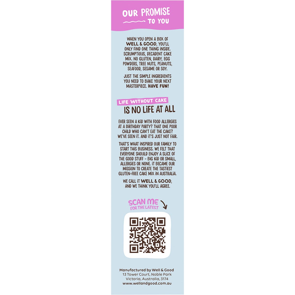 Well & Good All Purpose Cake Mix 40% Less Sugar 400g - Well & Good