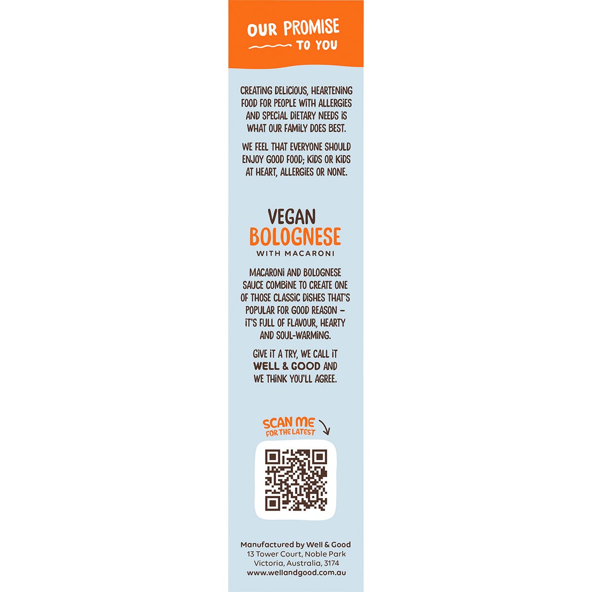 Well & Good Vegan Bolognese with Macaroni 110g - Well & Good