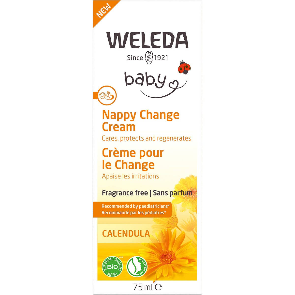 Weleda Baby Nappy Change Cream Calendula Fragrance Free 75ml - Weleda