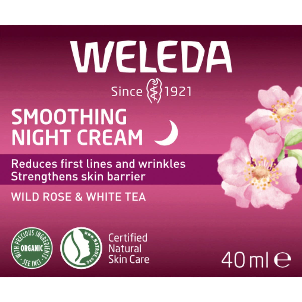 Weleda Smoothing Night Cream Wild Rose & White Tea 40ml - Weleda