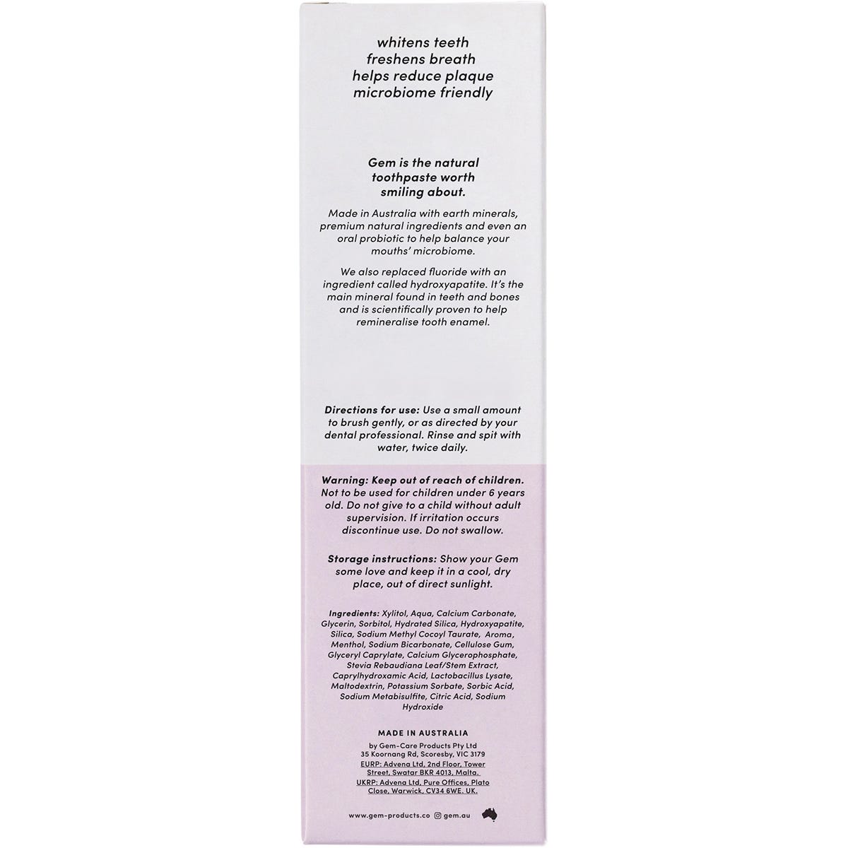 Gem Toothpaste Triple Whitening Rose Mint 100g