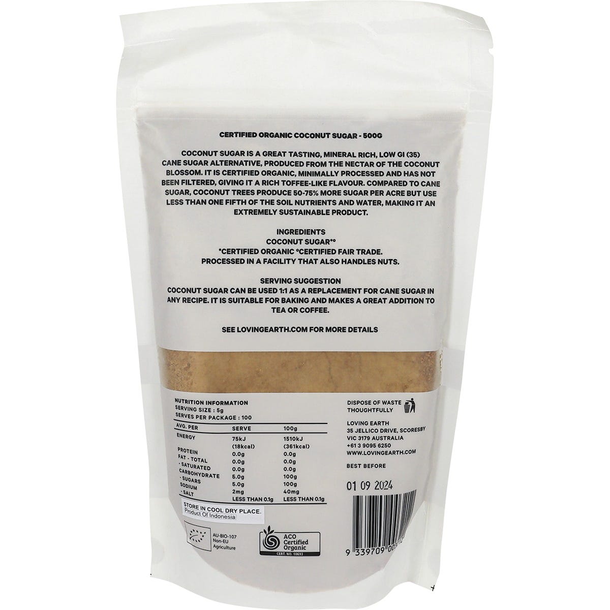 Loving Earth Coconut Sugar 500g