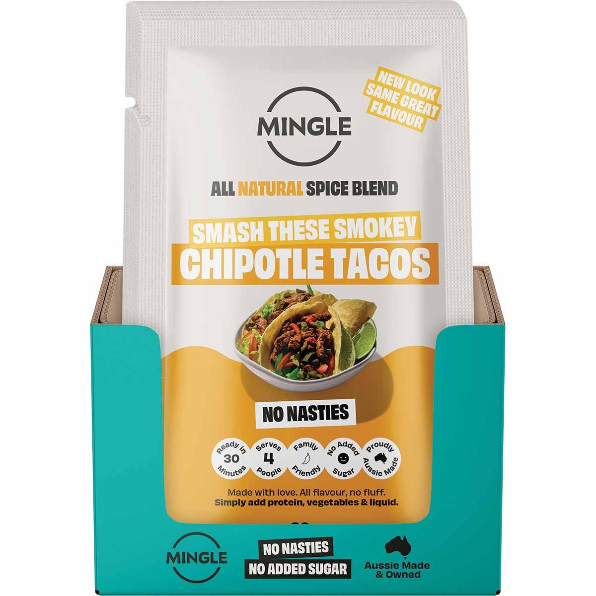 Mingle Natural Seasoning Blend Smokey Chipotle Tacos 12x30g