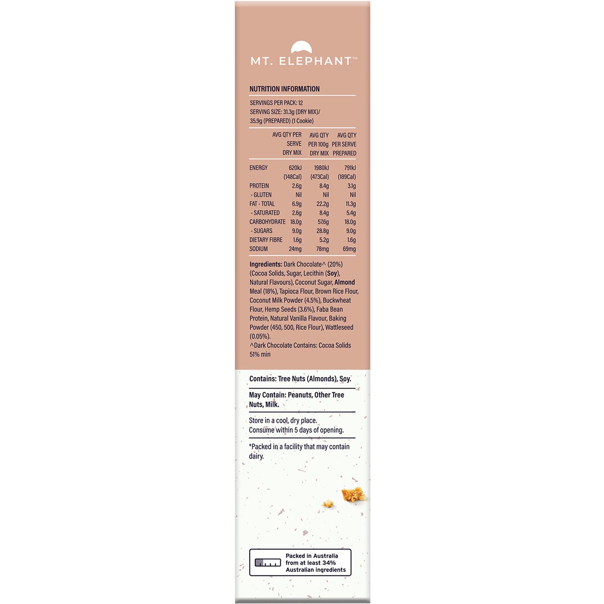 Mt. Elephant Wholefood Cookie Mix Chocolate Chip 375g