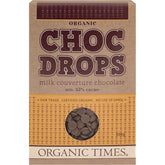 Organic Times Choc Drops Milk Couverture Drops 200g