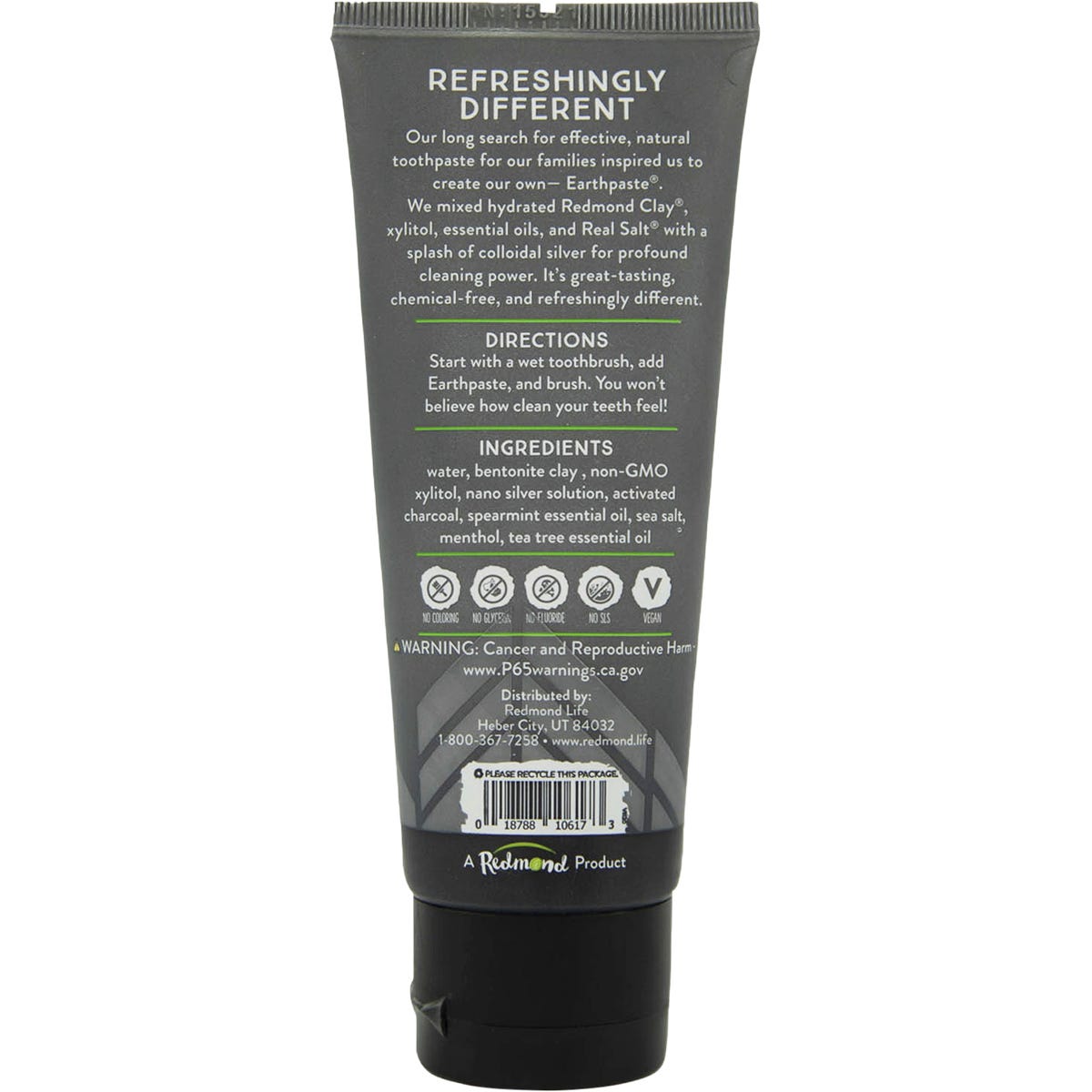 Redmond Earthpaste Toothpaste with Silver Spearmint & Charcoal 113g